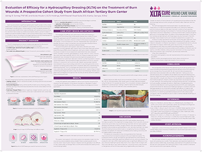 Evaluation of Efficacy for a Hydrocapillary Dressing (XLTA) on the Treatment of Burn<br />
Wounds: A Prospective Cohort Study from South African Tertiary Burn Center