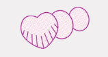 Dressing cut into heart and oval shapes.
